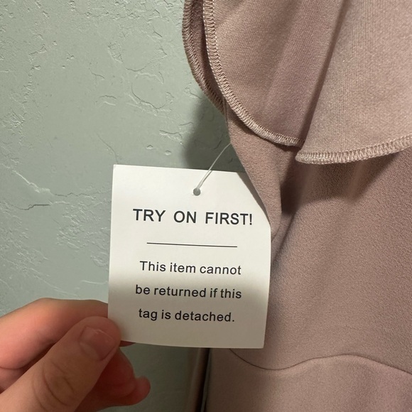 Elegant V-Neck Midi Dress in Soft Pink - Picture 9 of 14